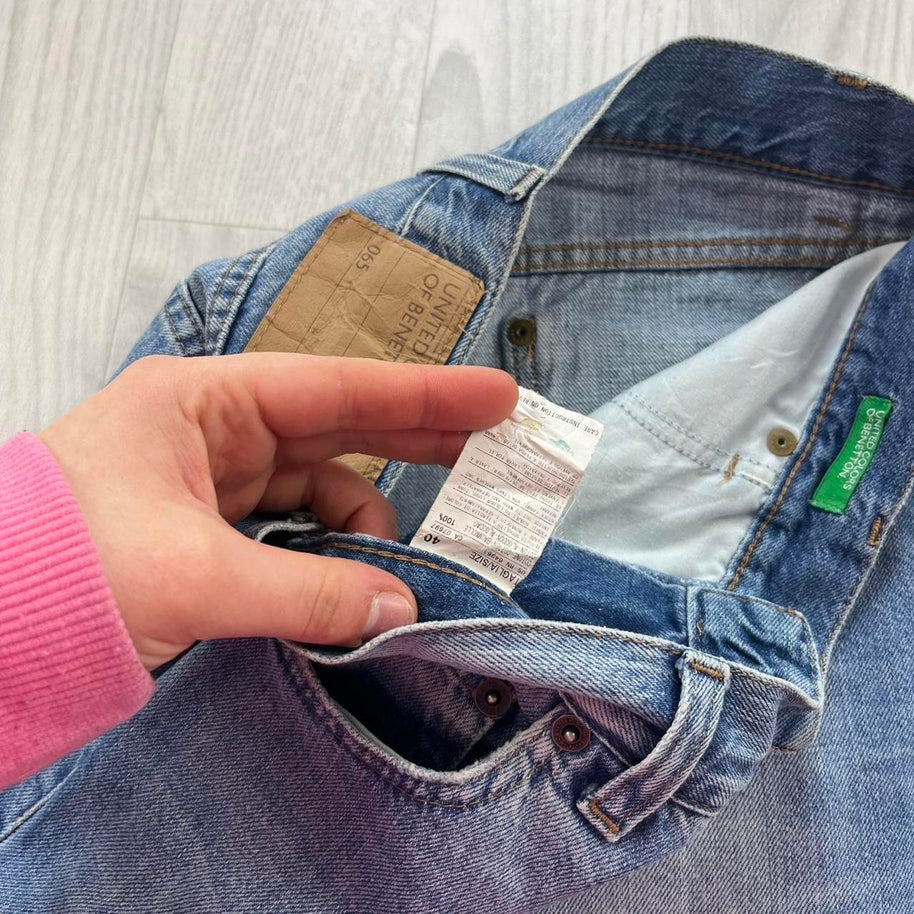 VINTAGE Y2K BENETTON LOW RISE BOOTCUT JEANS BLUE