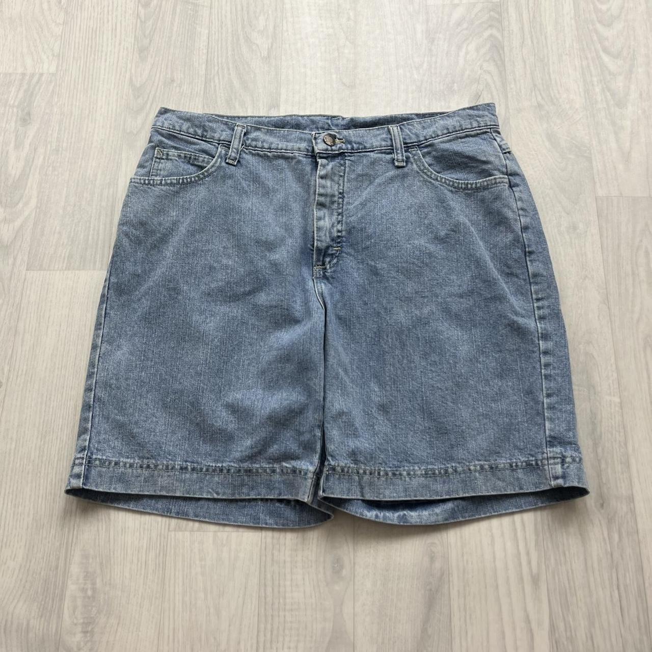 VINTAGE 00s RIDERS BY LEE BAGGY JORTS LIGHT BLUE