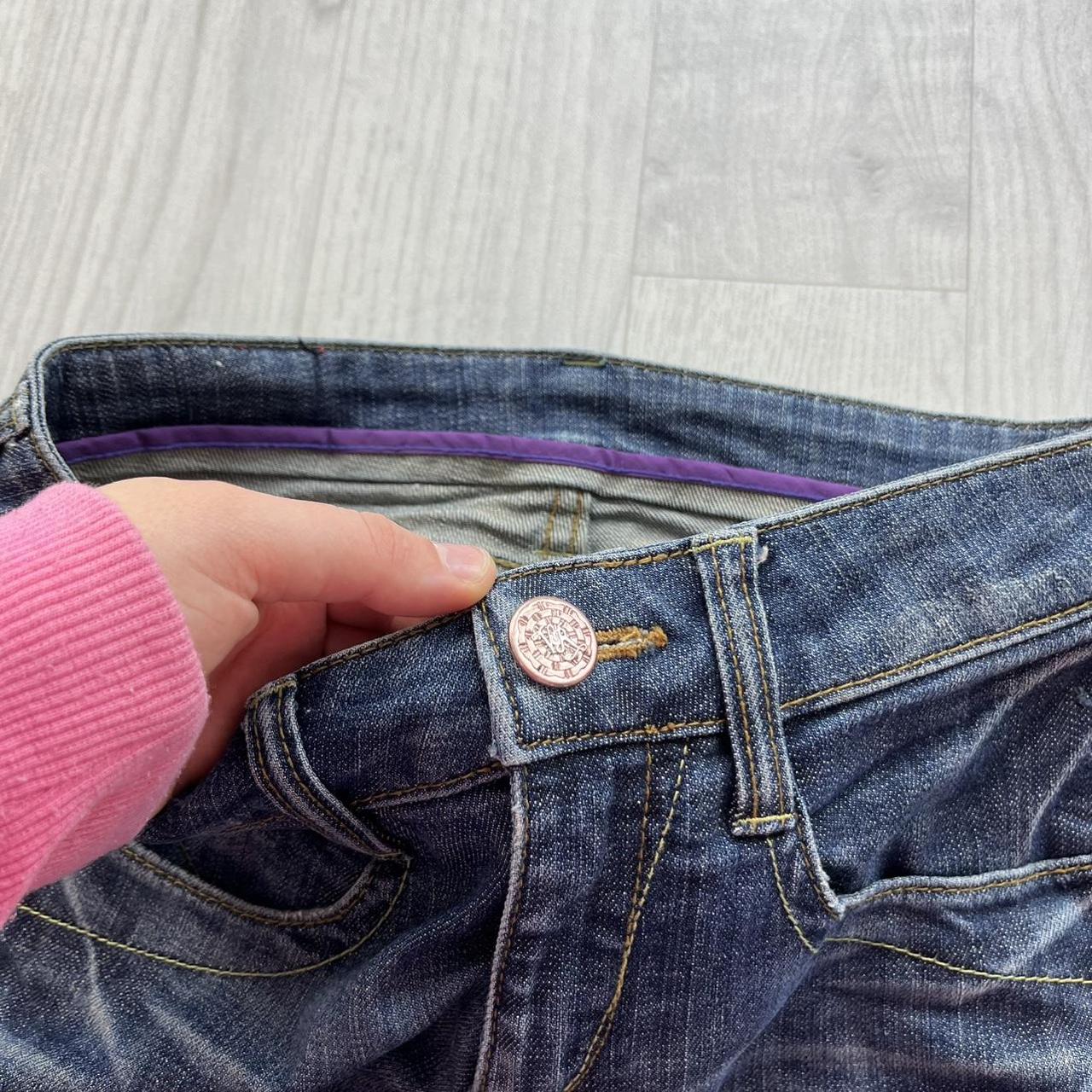 VINTAGE Y2K VICTORIA LOW RISE SLIM BOOTCUT JEANS NAVY BLUE