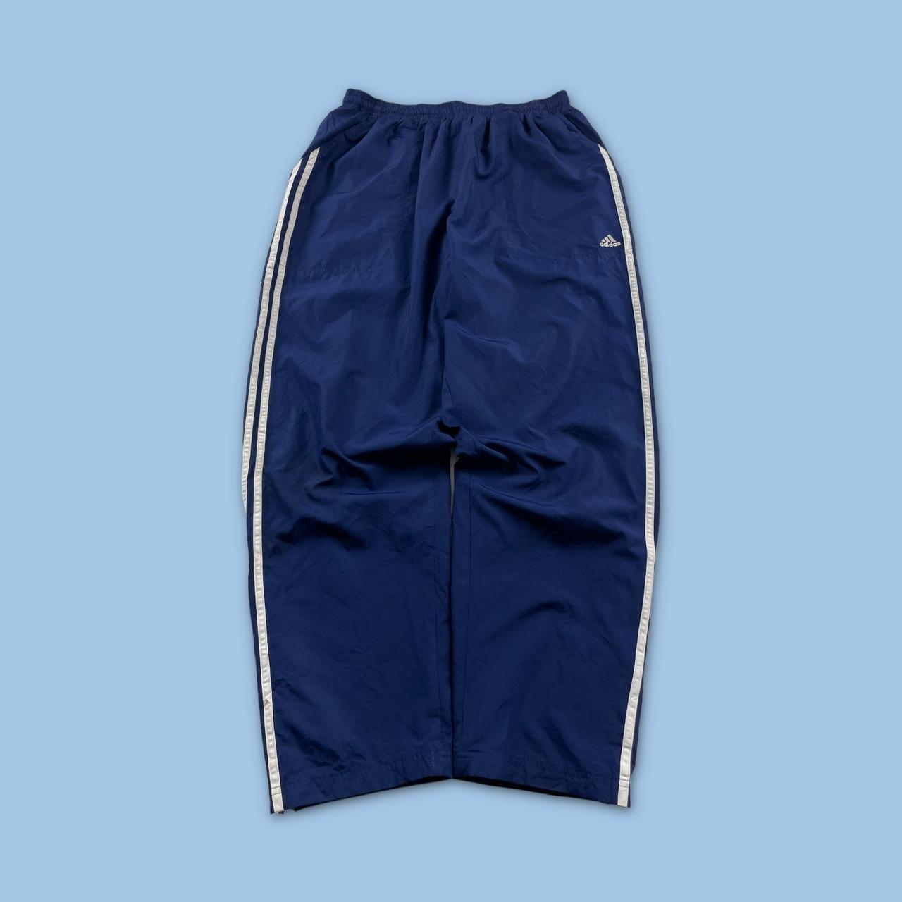 VINTAGE Y2K ADIDAS BAGGY TRACKSUIT BOTTOMS NAVY (XL)