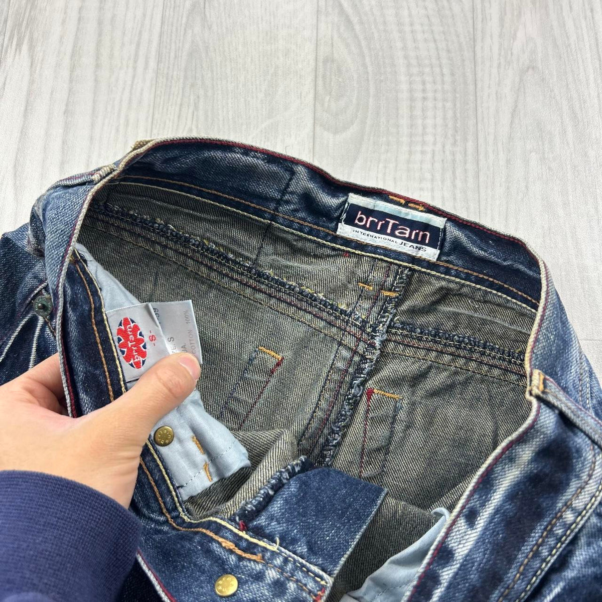 VINTAGE Y2K BRITARN GRAPHIC BAGGY JEANS BLUE