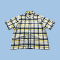 VINTAGE 00s ONEILL CHECKERED CROPPED SHORT SLEEVE BUTTON UP SHIRT WHITE / MULTI