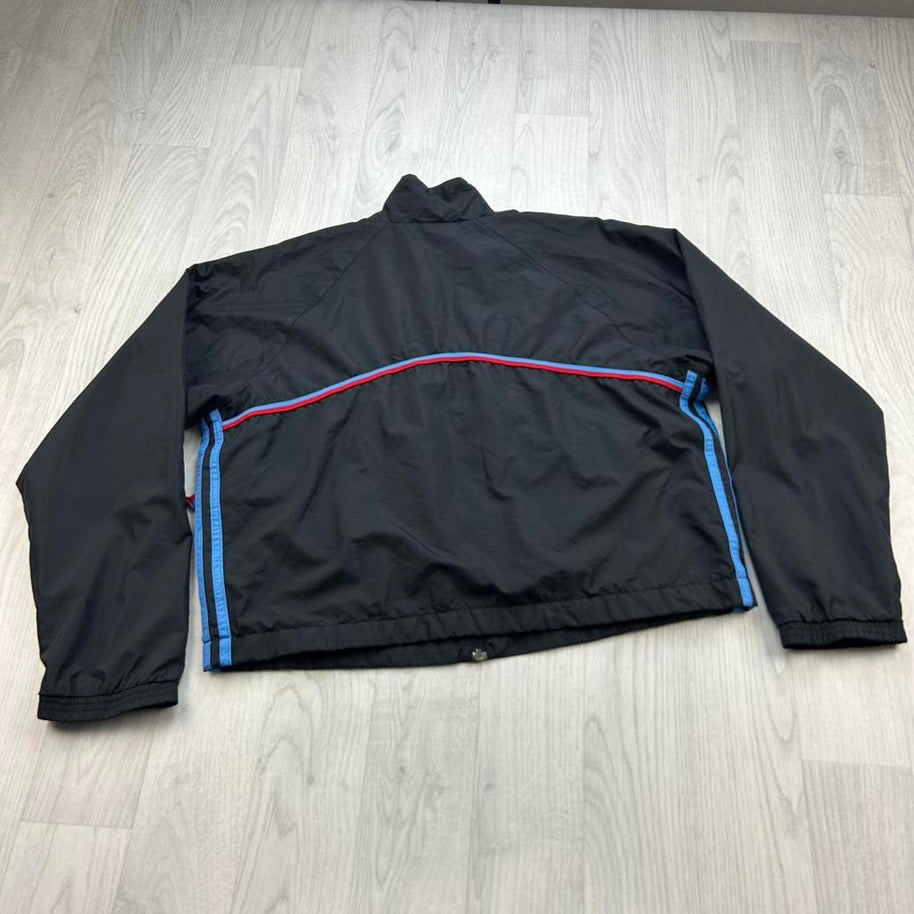 VINTAGE 90s ADIDAS CROPPED WINDBREAKER TRACK JACKET BLACK
