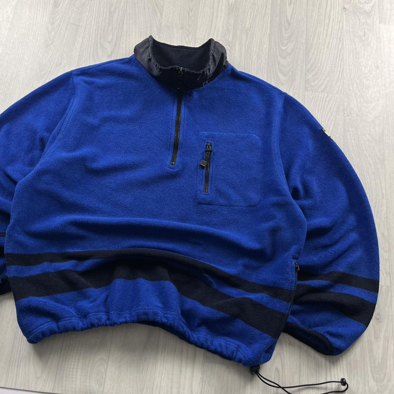 VINTAGE Y2K TOMMY HILFIGER QUARTER ZIP FLEECE SWEATSHIRT BLUE