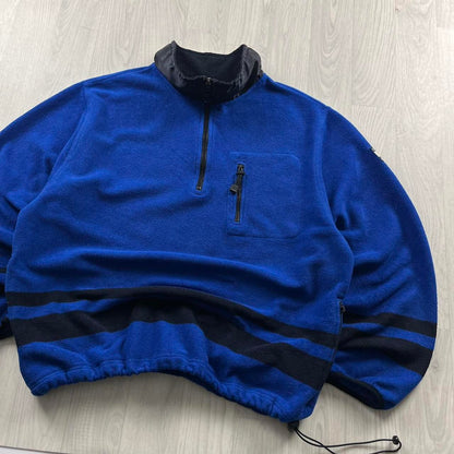 VINTAGE Y2K TOMMY HILFIGER QUARTER ZIP FLEECE SWEATSHIRT BLUE