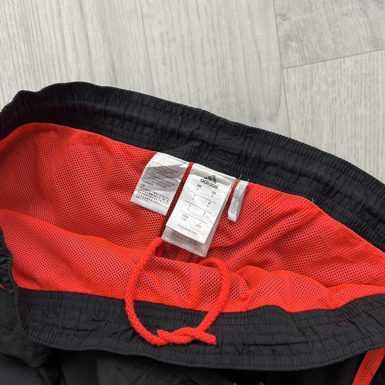 VINTAGE Y2K ADIDAS F50 BAGGY TRACKSUIT BOTTOMS BLACK / ORANGE