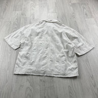 VINTAGE 00s NEXT CHECKERED CROPPED SHORT SLEEVE BUTTON UP SHIRT WHITE