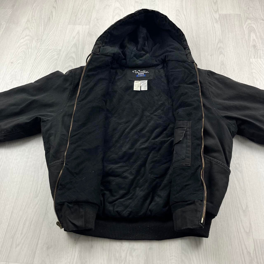 VINTAGE Y2K WALLS HOODED WORKWEAR BOMBER JACKET BLACK