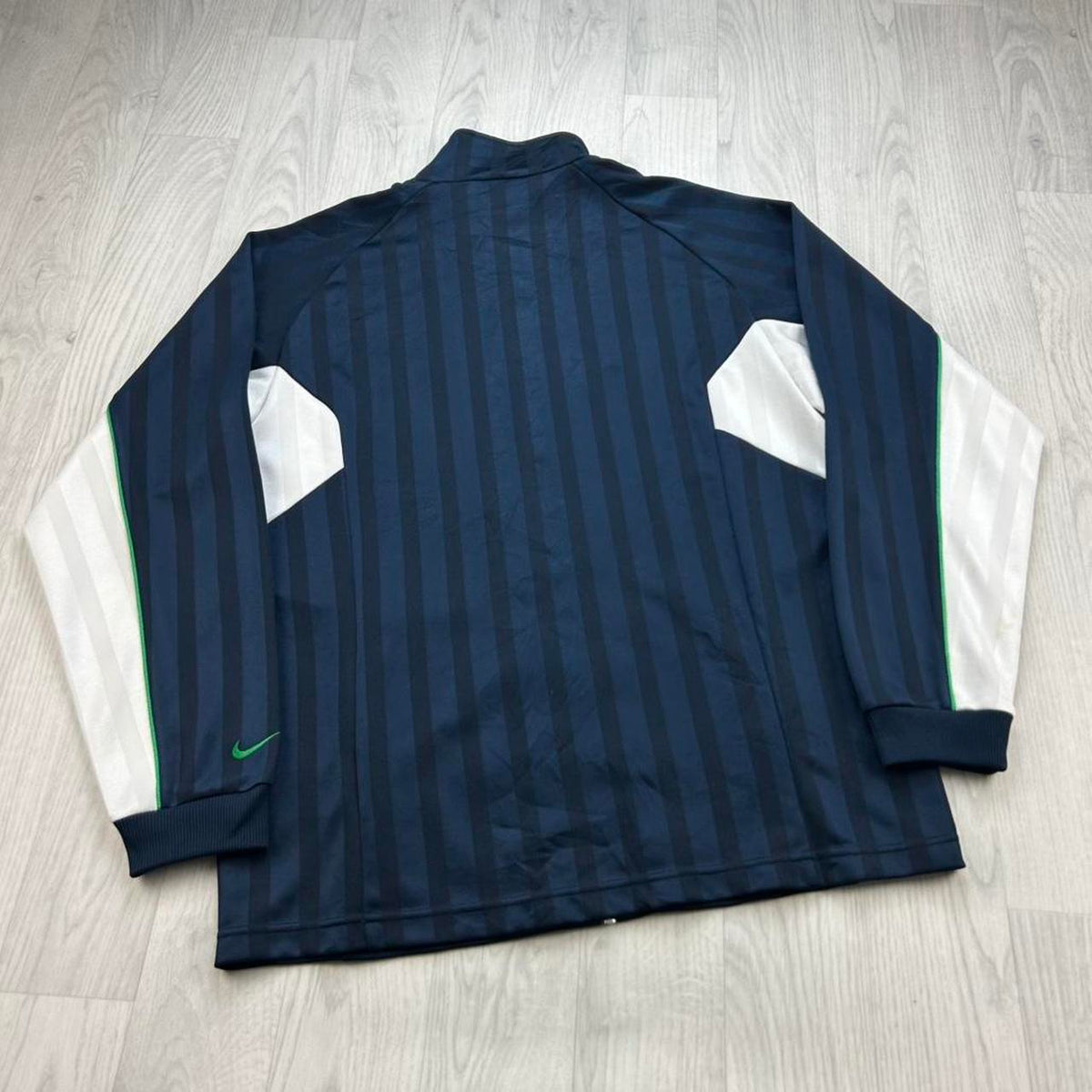 VINTAGE Y2K NIKE STRIPED ZIP UP TRACK JACKET NAVY