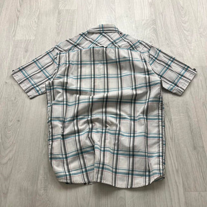 VINTAGE Y2K BILLABONG PLAID SHORT SLEEVE SHIRT WHITE