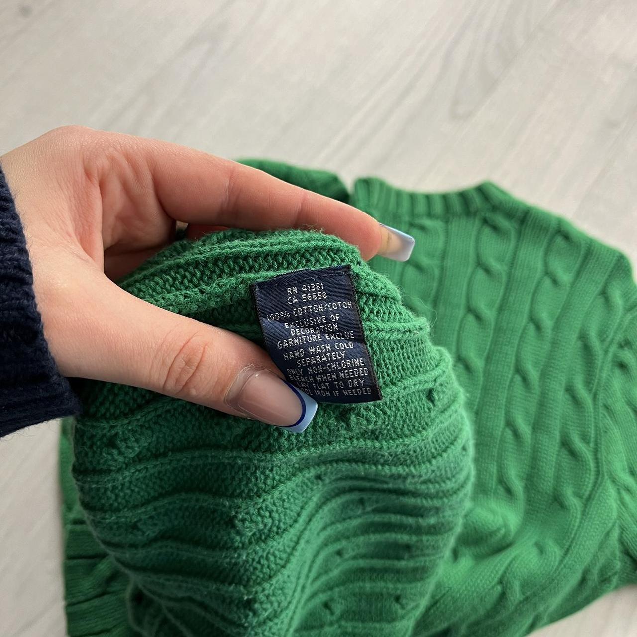 VINTAGE Y2K POLO RALPH LAUREN CABLE CHUNKY KNITTED JUMPER GREEN