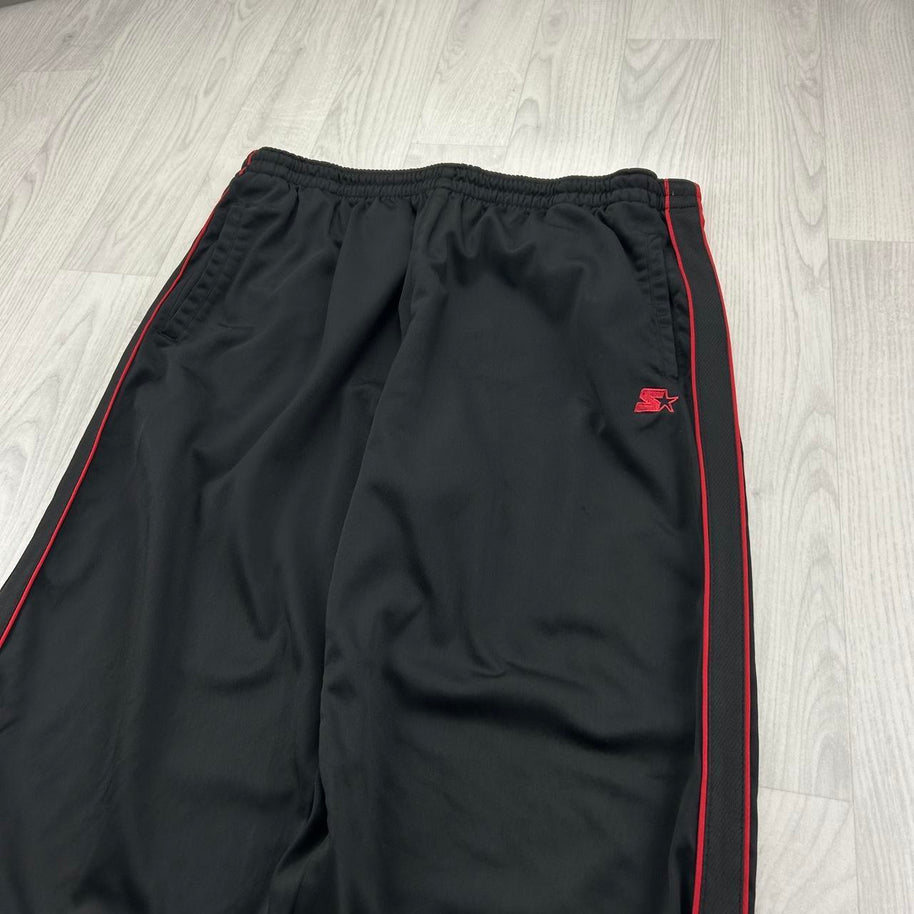 VINTAGE Y2K STARTER BAGGY TRACKSUIT BOTTOMS BLACK