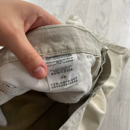 VINTAGE WRANGLER BAGGY CARPENTER JORTS CREAM (38w)