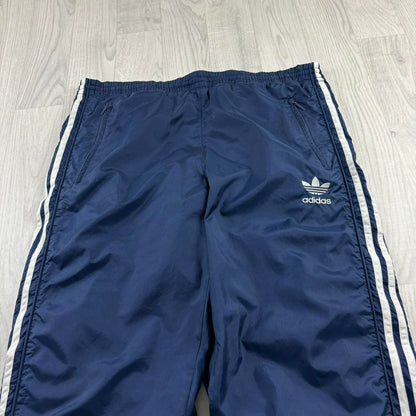VINTAGE 90s ADIDAS BAGGY TRACKSUIT BOTTOMS NAVY BLUE