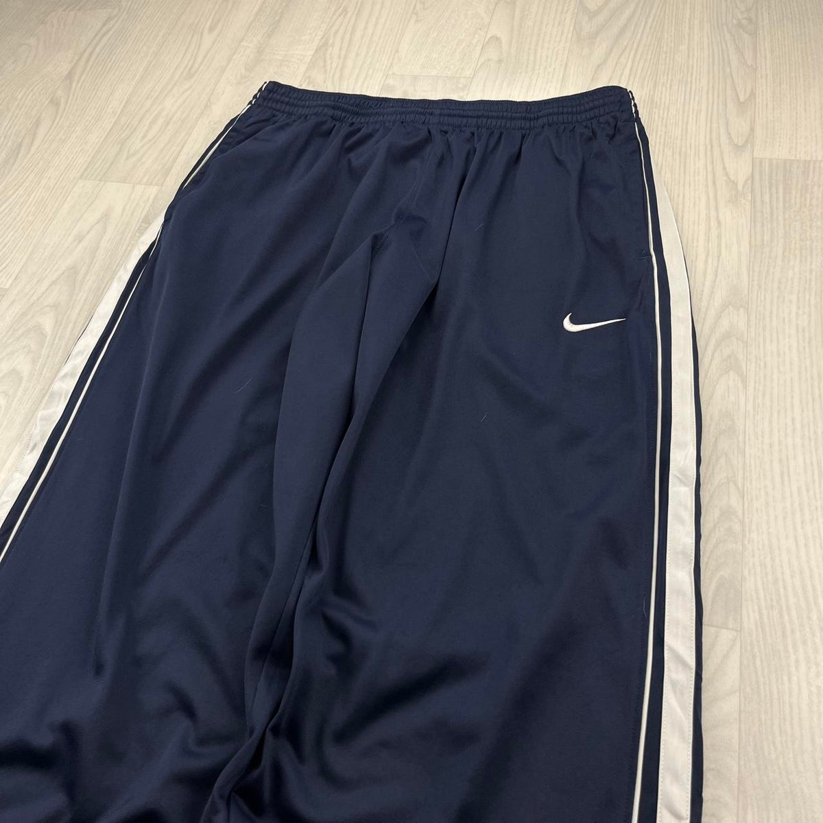 VINTAGE Y2K NIKE BASKETBALL WIDE LEG TRACKSUIT BOTTOMS NAVY