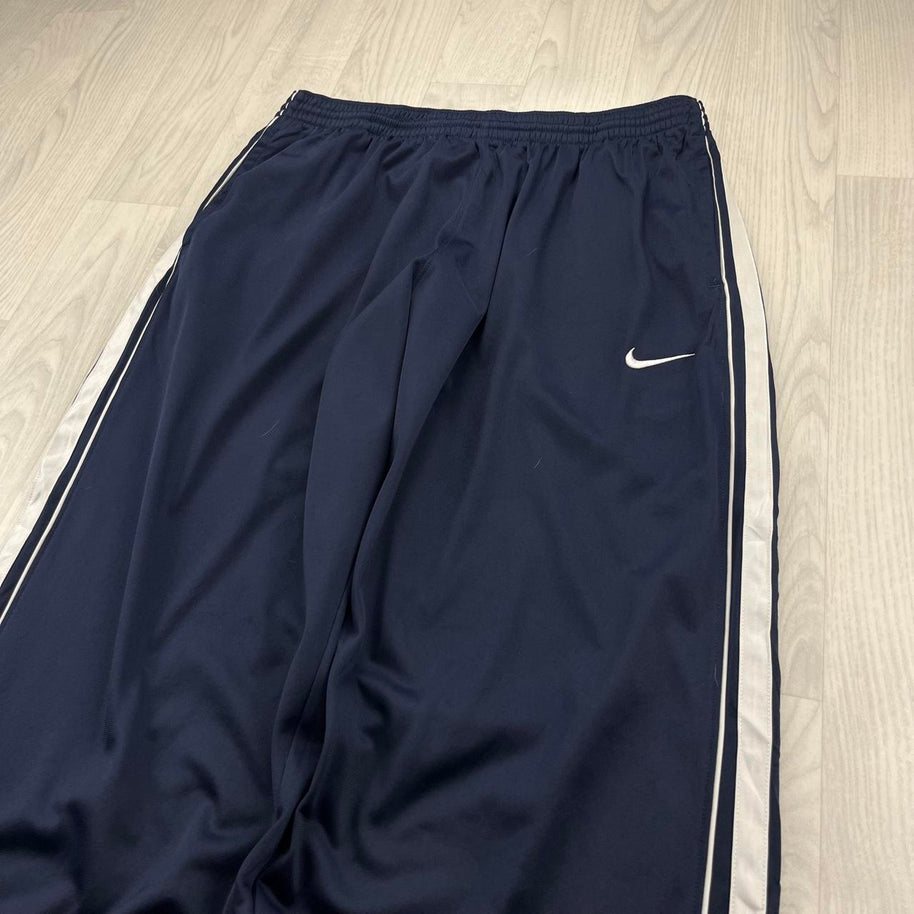 VINTAGE Y2K NIKE BASKETBALL WIDE LEG TRACKSUIT BOTTOMS NAVY