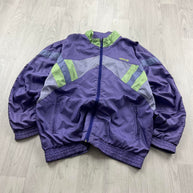 VINTAGE 90s ADIDAS FUNKY WINDBREAKER SHELL JACKET PURPLE