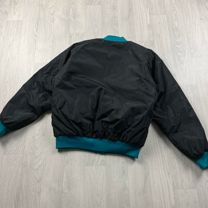 VINTAGE 00s COLUMBIA 2 IN 1 REVERSIBLE PUFFER BOMBER JACKET BLACK BLUE