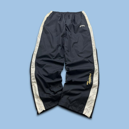 VINTAGE Y2K ASICS BAGGY TRACKSUIT BOTTOMS BLACK