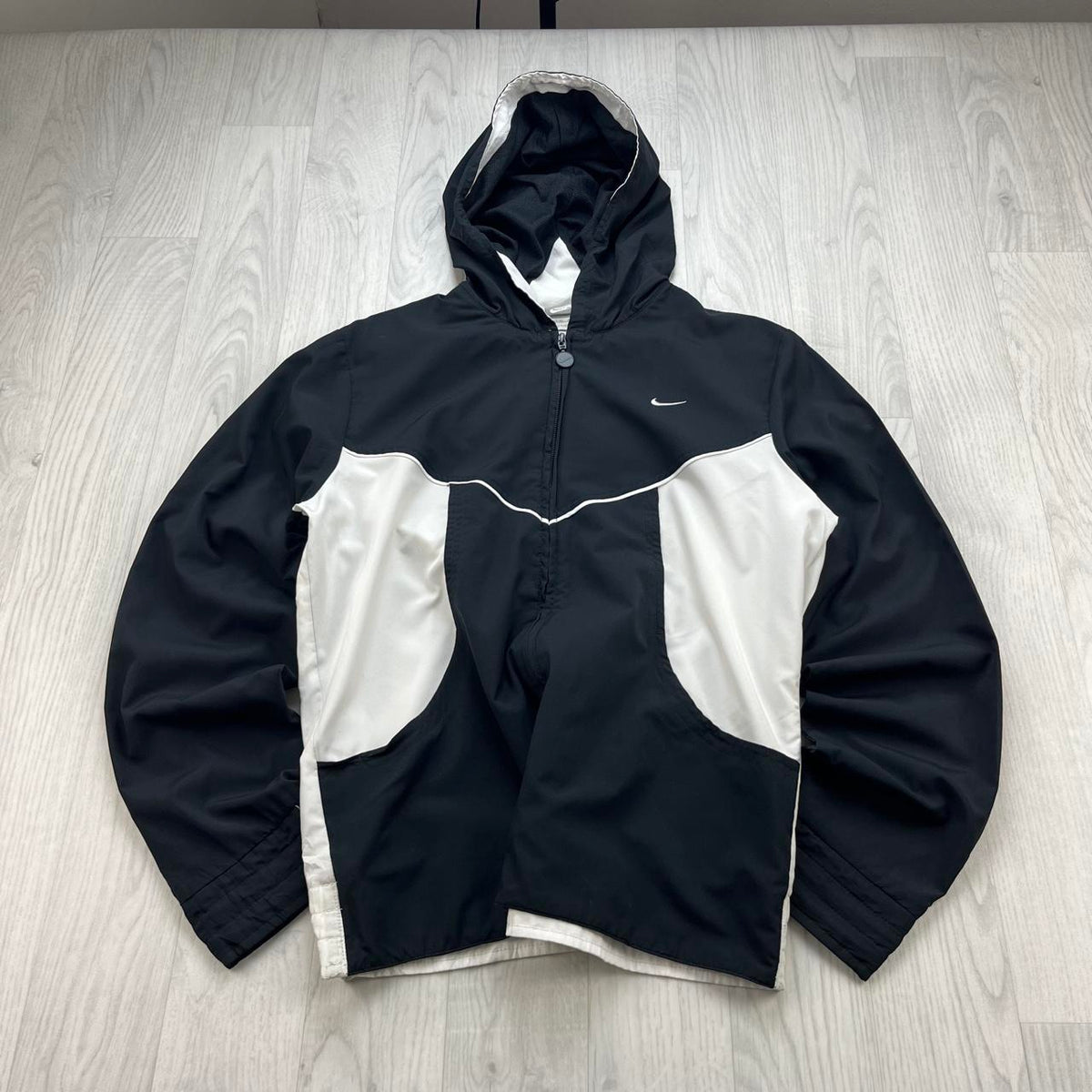 VINTAGE Y2K NIKE HOODED TRACK JACKET BLACK
