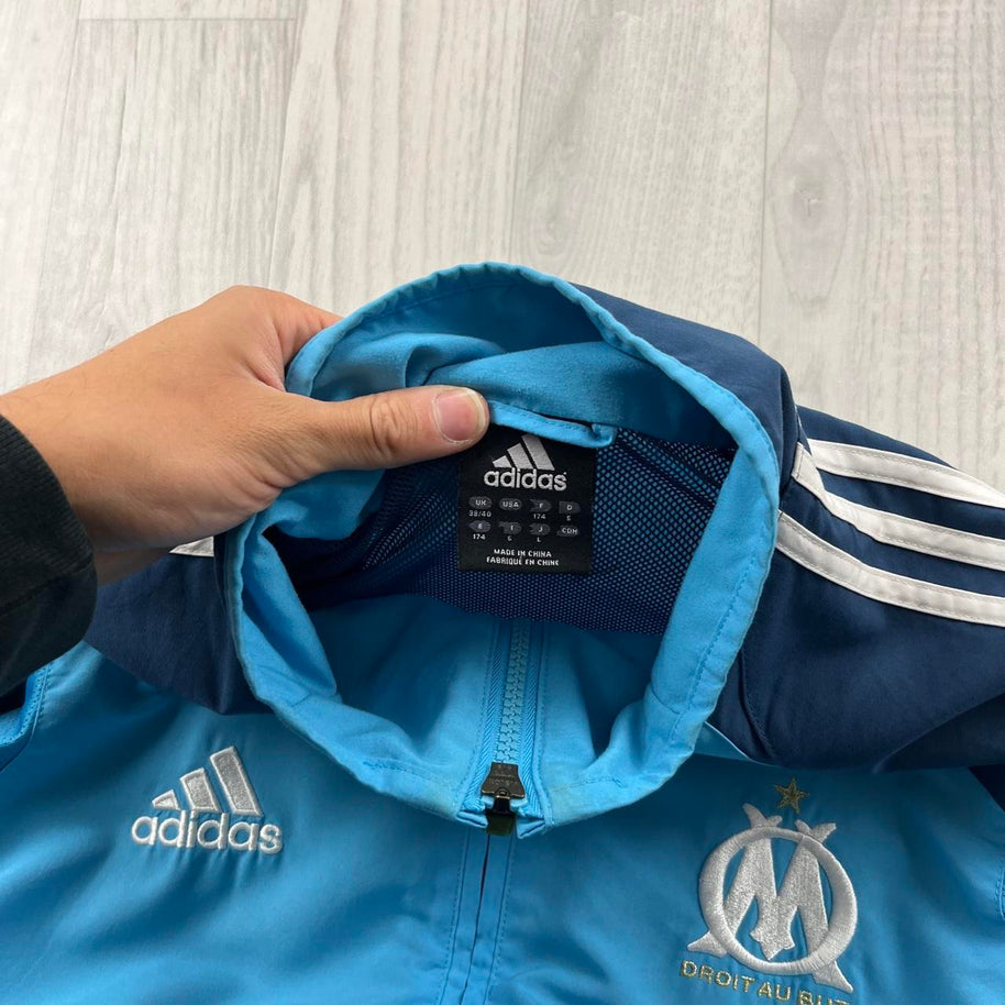 VINTAGE 04/05 ADIDAS MARSEILLE FOOTBALL LIGHTWEIGHT JACKET BLUE