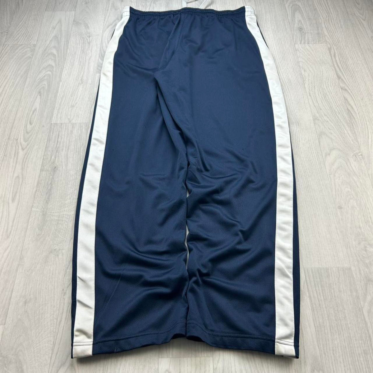 VINTAGE Y2K NIKE BAGGY SIDE STRIPE TRACKSUIT BOTTOMS NAVY