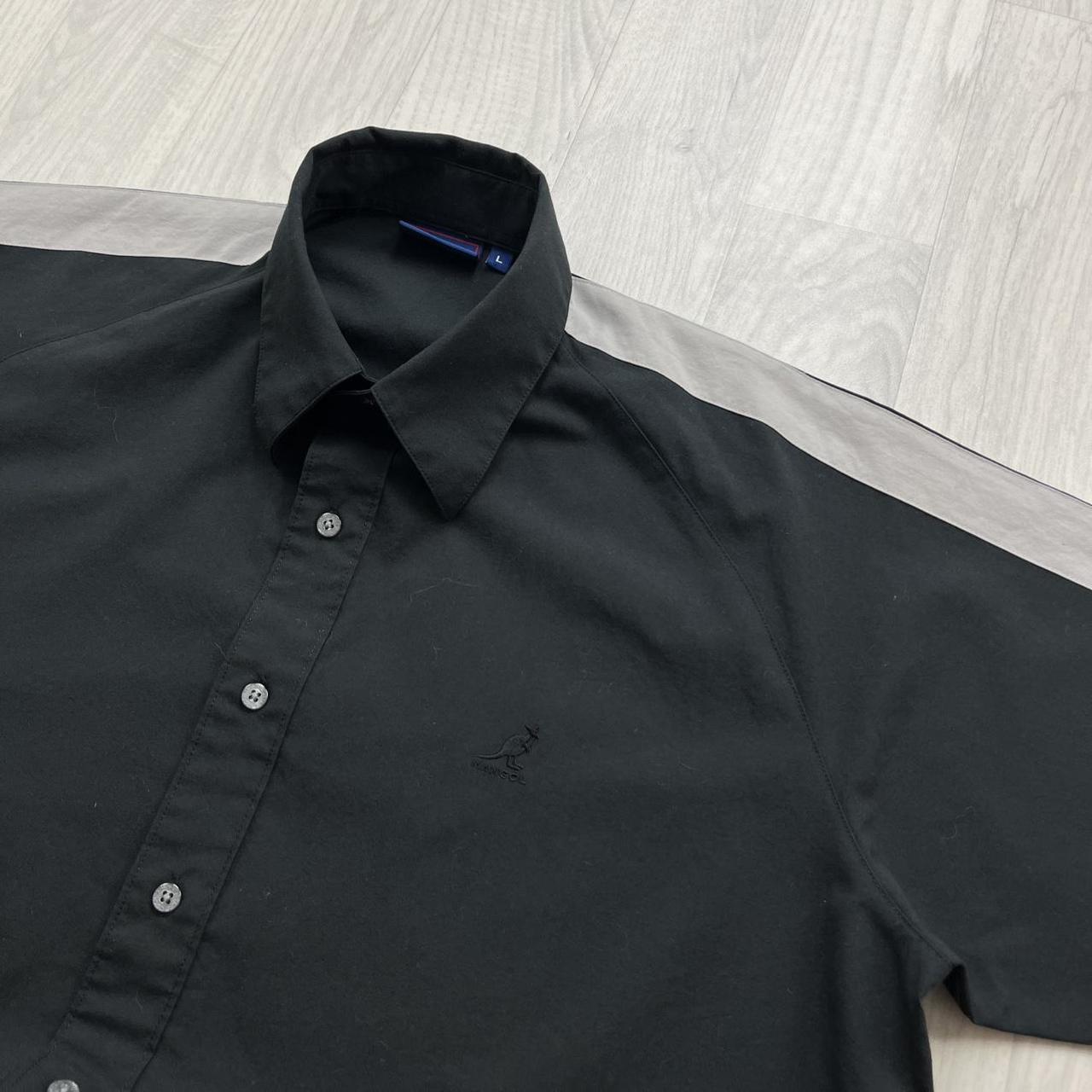 VINTAGE Y2K KANGOL SHORT SLEEVE SHIRT BLACK GREY