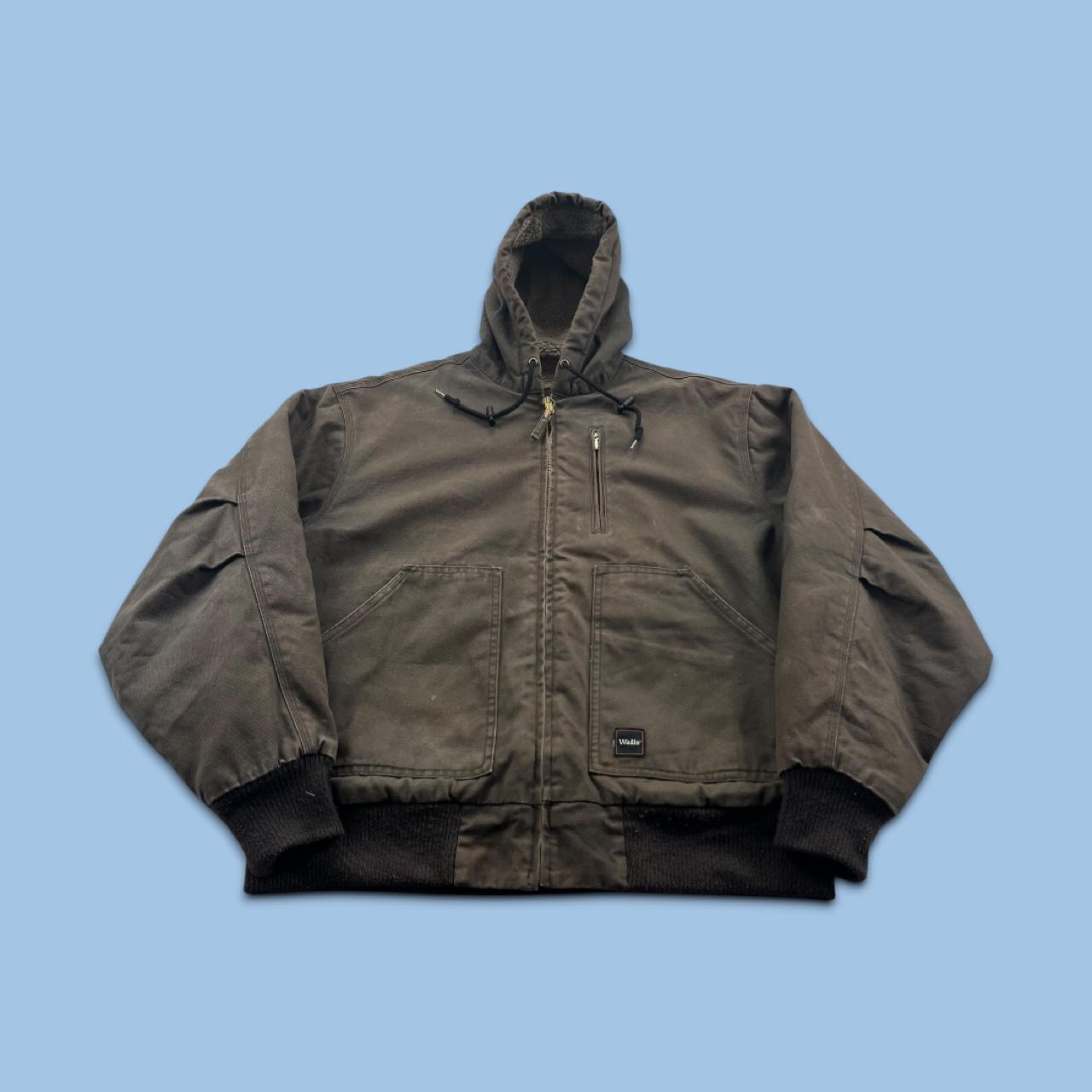 VINTAGE Y2K WALLS HOODED ACTIVE WORKWEAR BOMBER JACKET BROWN