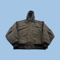 VINTAGE Y2K WALLS HOODED ACTIVE WORKWEAR BOMBER JACKET BROWN