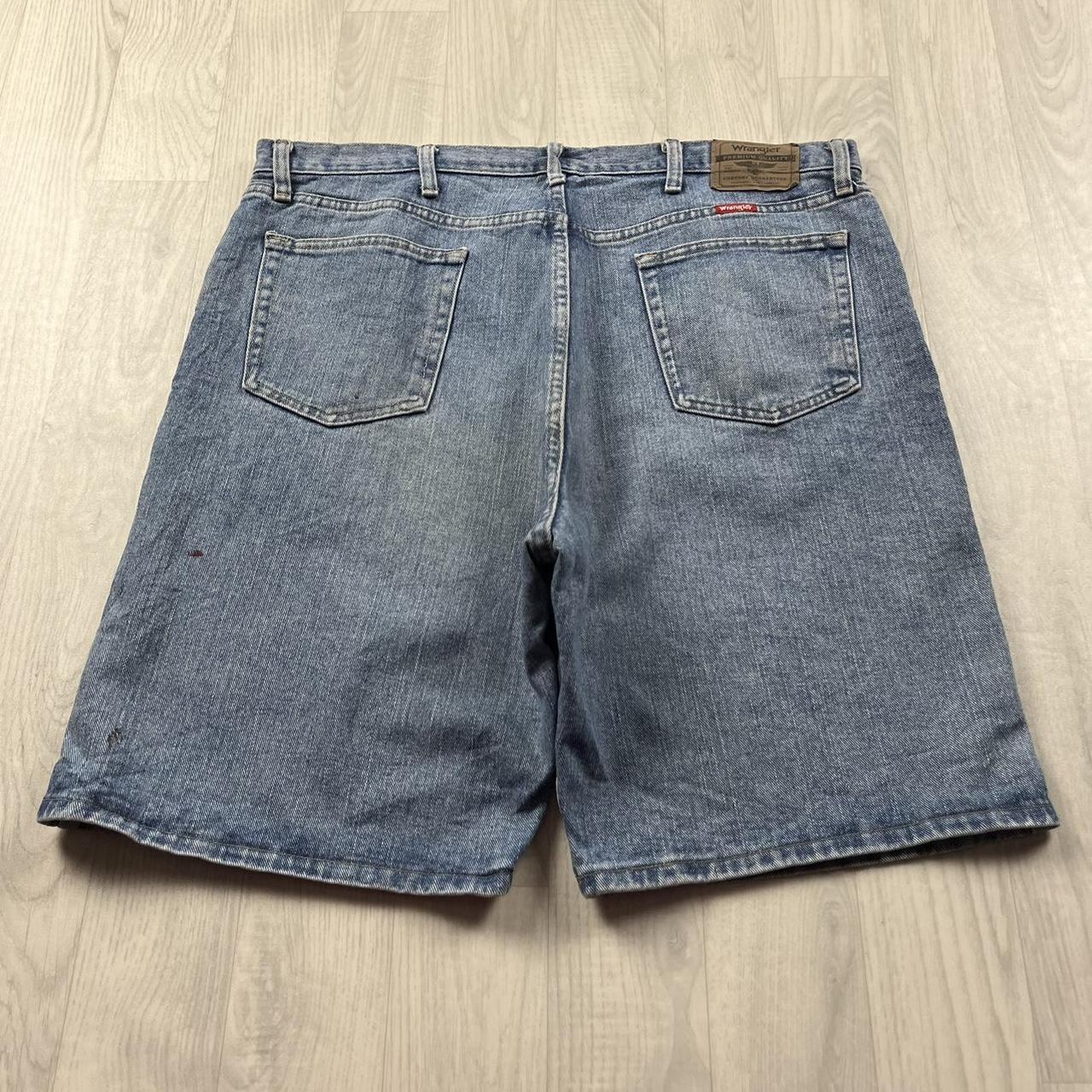 VINTAGE 00s WRANGLER BAGGY LOOSE CARPENTER JORTS BLUE