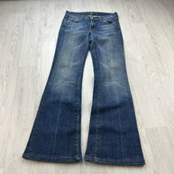VINTAGE Y2K 7 FOR ALL MANKIND LOW RISE BOOTCUT FLARED JEANS NAVY BLUE