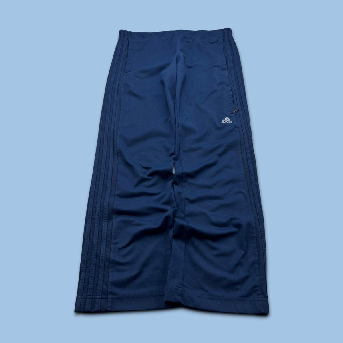VINTAGE Y2K ADIDAS BAGGY TRACKSUIT BOTTOMS NAVY
