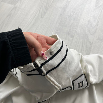 VINTAGE Y2K KAPPA SPELL OUT TRACKSUIT JACKET WHITE