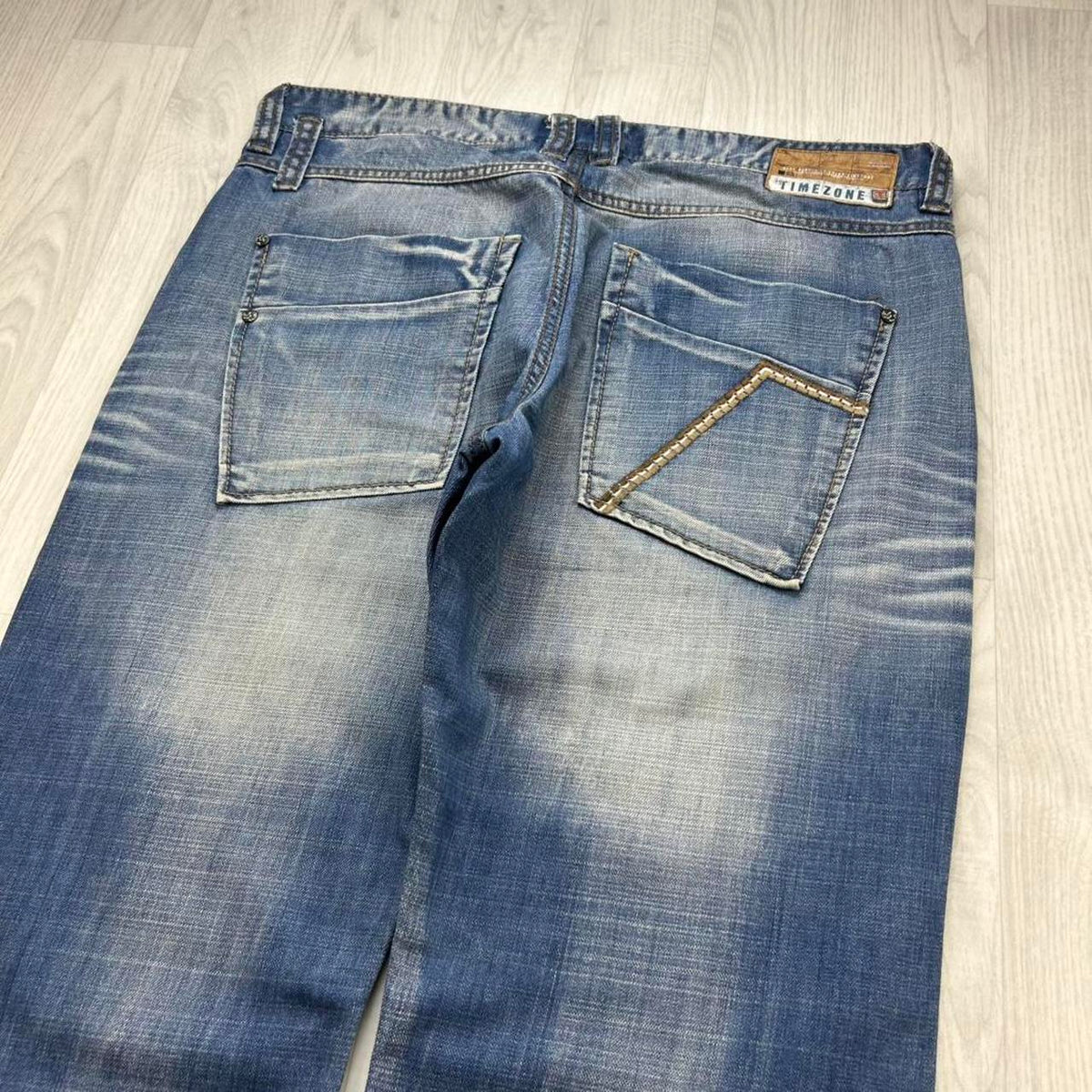 VINTAGE Y2K TIMEZONE STRAIGHT LEG BAGGY JEANS BLUE