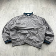 VINTAGE 90s ADIDAS QUARTER ZIP LIGHTWEIGHT JACKET GREY