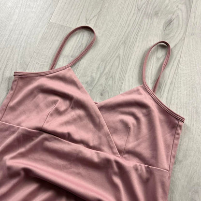 VINTAGE Y2K WRAP CAMI TOP PINK