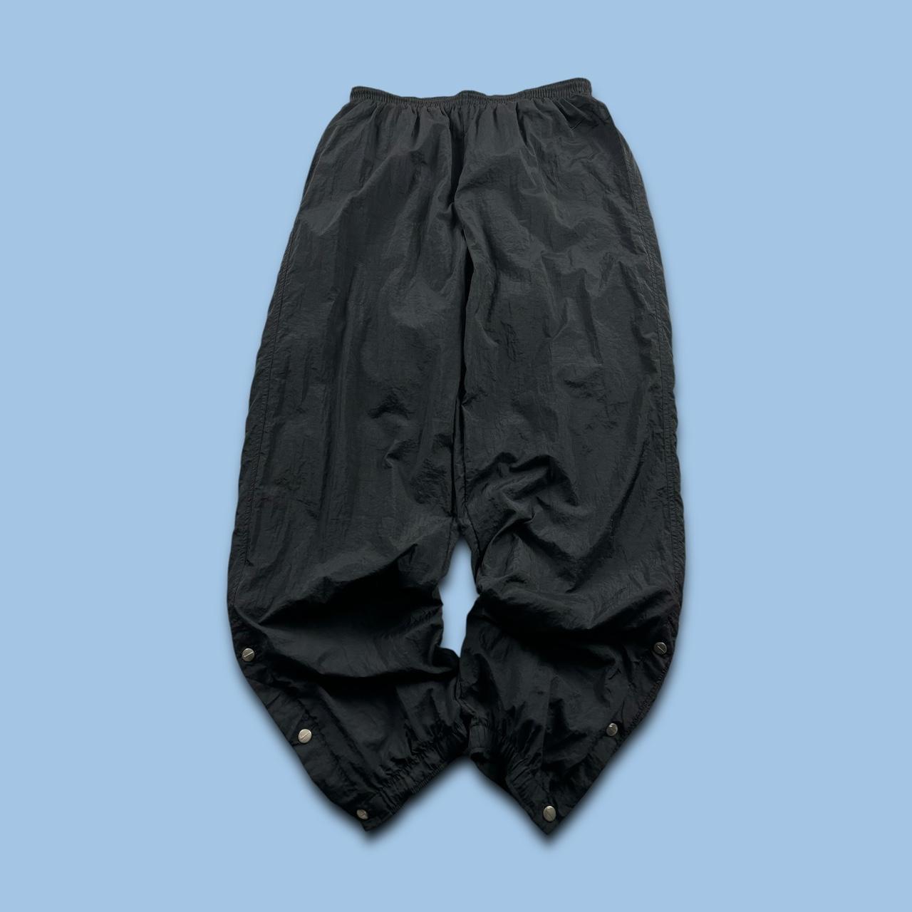 VINTAGE 90s NIKE POPPER BAGGY TRACKSUIT BOTTOMS BLACK