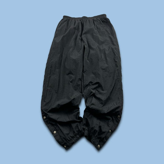 VINTAGE 90s NIKE POPPER BAGGY TRACKSUIT BOTTOMS BLACK