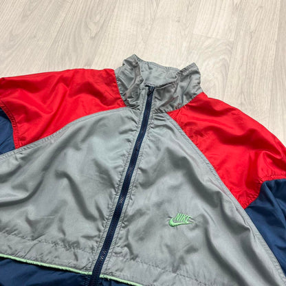 VINTAGE 90s NIKE WINDBREAKER TRACKSUIT SHELL JACKET NAVY / RED