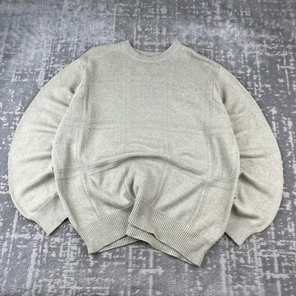 VINTAGE Y2K IZOD HEAVYWEIGHT KNITTED JUMPER CREAM