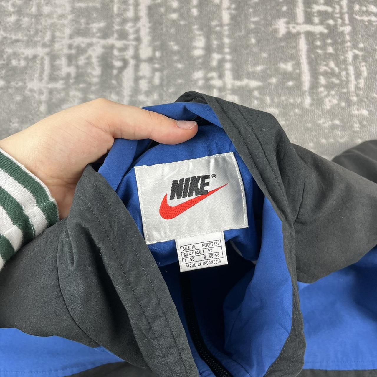 VINTAGE 90s NIKE SPORTY WINDBREAKER TRACKSUIT JACKET BLUE / BLACK