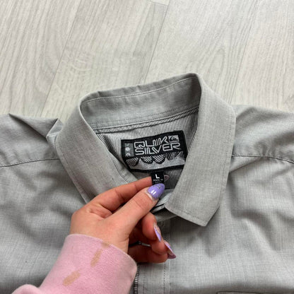 VINTAGE Y2K QUIKSILVER SHORT SLEEVE SHIRT GREY