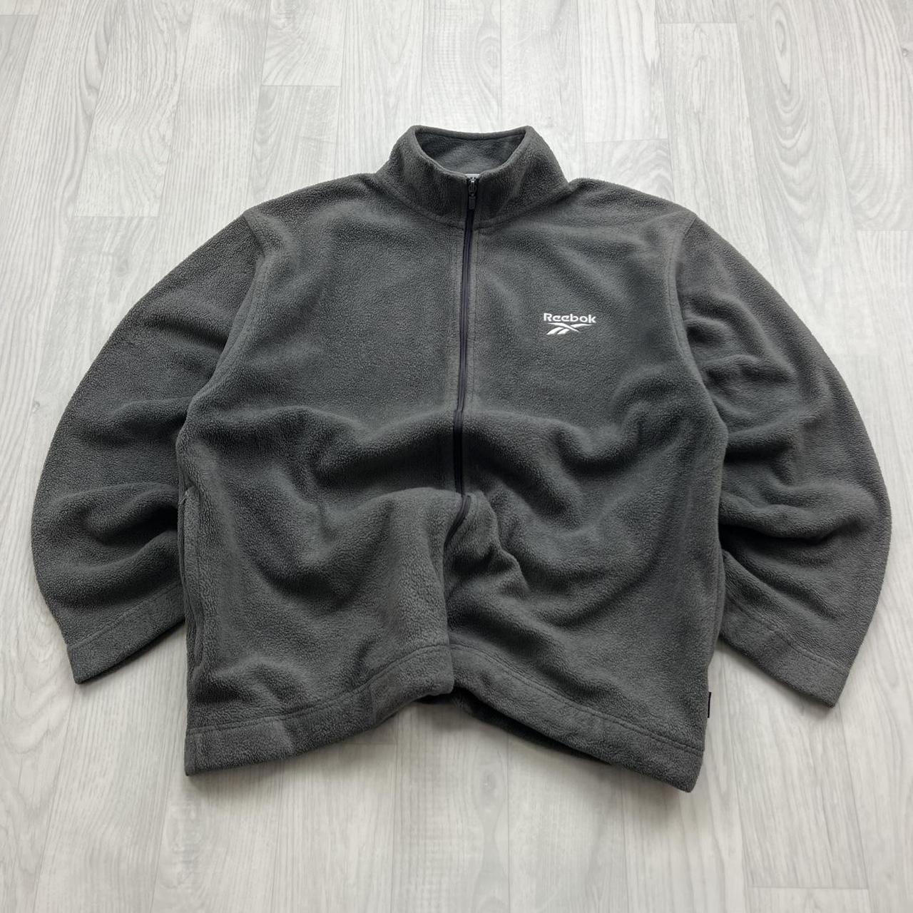 VINTAGE Y2K REEBOK ZIP UP FLEECE GREY