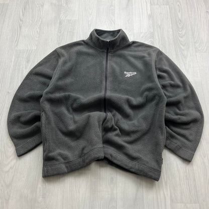 VINTAGE Y2K REEBOK ZIP UP FLEECE GREY