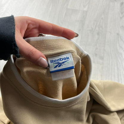 VINTAGE Y2K REEBOK SPELL OUT SWEATSHIRT BEIGE