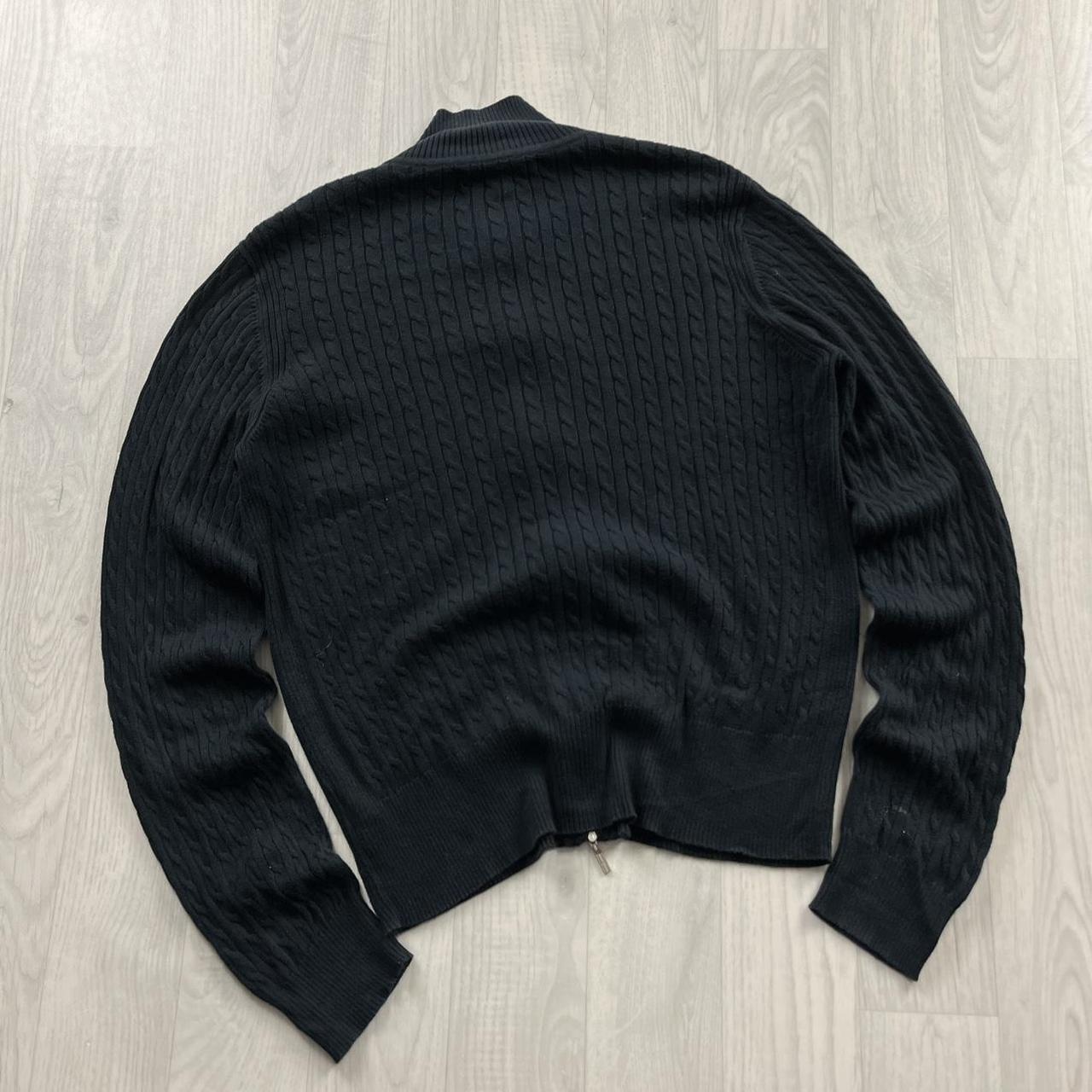 VINTAGE Y2K TOMMY HILFIGER CABLE ZIP KNITTED JUMPER NAVY