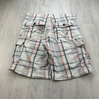 VINTAGE Y2K LEVIS BAGGY CHECKERED PLAID CARGO SHORTS WHITE