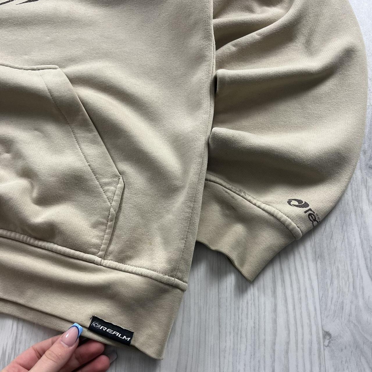 VINTAGE Y2K REALM SPELL OUT ZIP HOODIE BEIGE