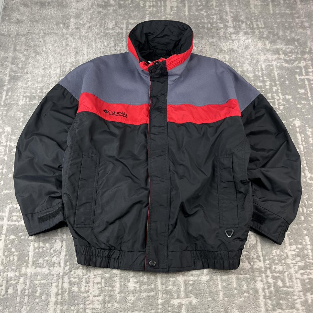 VINTAGE 00s COLUMBIA UTILITY BOMBER JACKET BLACK RED