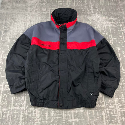 VINTAGE 00s COLUMBIA UTILITY BOMBER JACKET BLACK RED